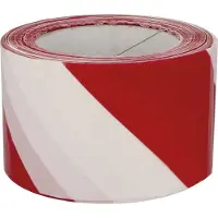 AMIG Afzettape - rood/wit - 50 mm x 30 m - pvc - markeertape - zelfklevend