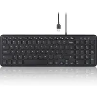 Perixx Periboard 213U Slim 90% Bedraad toetsenbord met stille toetsen - X Type Scissor toetsen - QWERTY/US - 90% - 1800 toetsenbord - Zwart