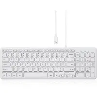 Perixx Periboard 213W Slim 90% Bedraad toetsenbord met stille toetsen - X Type Scissor toetsen - QWERTY/US - 90% - 1800 toetsenbord - Wit