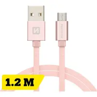 Swissten Micro‑USB Oplaadkabel 1,2 meter – voor Samsung, Android, Powerbank & PS4 Controller – USB‑A Kabel – Roze