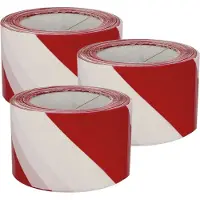 AMIG Afzetlint - 3x - rood/wit - 70 mm x 200 m - polyethyleen - markeerlint - afzettape