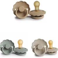 Frigg DAISY Fopspeen set 3 stuks French Gray,Croissant en Sandstone 6-18 maand