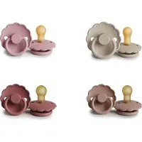 Frigg DAISY Fopspeen set 4 stuks Powder Blush,Baby Pink,Blush en Sandstone 6-18 maand