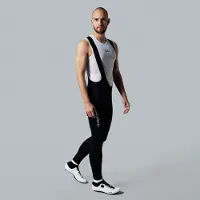 Acelera Intermediate Fietsbroek Lang heren met Zeem en Bretels - Thermo Lange Wielerbroek - Winter Fietsbroek Lang - Zwart - Maat XL