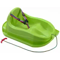 Marmat Slee met rugleuning en gordel – Plastic slee baby / peuter – Groen