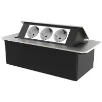 Perfect Switches POP-UP STEKKERDOOS | ZILVER | PUSH | INBOUW | 3 WANDCONTACTDOZEN- WIT