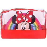 Sarcia.eu Minnie Mouse cosmeticatasje voor dames, transparant reisetui 9x6x13cm