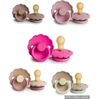 Frigg Daisy Fopspeen set 5 stuks Fuchsia,Baby Pink,Blush,Blush Glow en Bloom Peony 0-6 maand maat 1