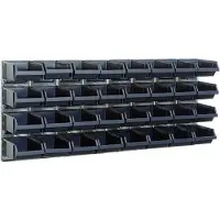 Raaco Wandpaneel - 2 wandpanelen met 32 magazijnbakken 184 x 104 x 440 mm - Donkerblauw (2 stuks)