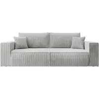Selsey 3-zits slaapbank Galine ribstof | ribfluweel grijs 257x85x102 cm zitbanken | NADUVI