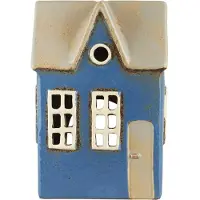 Ib Laursen - Keramieken Huisje Nyhavn - Blauw - waxinelichthouder - 27638-13