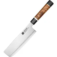 Xinzuo Professioneel Nakiri Hakmes van Japans Hitachi ZDP189 Powdered Steel | Achthoekig handvat van Padouk hout en zwart G10 | F5 Zhen Series