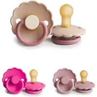 Frigg Daisy Fopspeen set 3 stuks Fuchsia,Baby Pink en Bloom Peony 6-18 maand maat 2