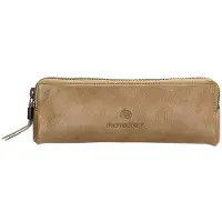 MicMacbags Leren Make Up / Pen Etui Porto Taupe