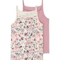 Name it Onderhemd 'Nostagia Flower' beige / opaal / kaki / oudroze