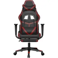vidaXL Gamestoel met voetensteun kunstleer wit en wijnrood