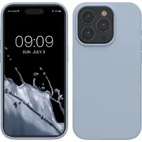 Kwmobile Case voor iPhone 15 Pro - Slank TPU-Hoesje met Zachte Afwerking - In lichtblauw