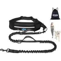 Nobleza Jogging Heupgordel met Hondenriem - canicross - Looplijn met Heupriem voor Honden - Zwart