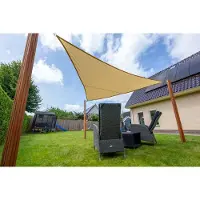 Wovar Schaduwdoek Waterdicht Driehoek 500 cm | 160gr/m2 | Beige | Per Stuk | Premium Schaduwdoeken | Schaduwdoek Driehoek