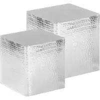 vidaXL Salontafel 2 st aluminium zilver