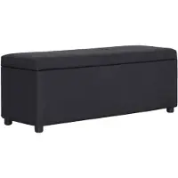 vidaXL Bankje met opbergvak 116 cm polyester zwart