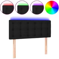 vidaXL Hoofdbord LED 100x5x78/88 cm stof zwart