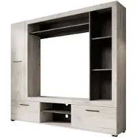 Meubella Wandmeubel wit eiken Set compleet tV-Meubel