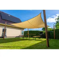 Wovar Schaduwdoek Waterdicht Vierkant 500 x 500 cm | 160gr/m2 | Beige | Per Stuk | Premium Schaduwdoeken | Schaduwdoek Vierkant
