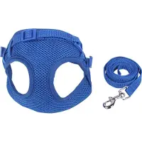 Nobleza Borsttuig met hondenriem - Hondentuig - Y Tuig hond - Instaptuig hond - Maat S - Blauw