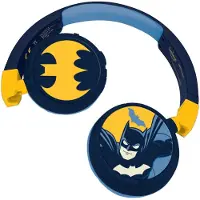 Lexibook 2-in-1 Bluetooth en Bedrade comfortabele opvouwbare Koptelefoon met veilige volumebeperking Batman Design
