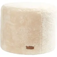 Shepherd Frida Round Sheepskin Pouf - Zitzakken & poefs Schapenvacht Creme - 605-5040005