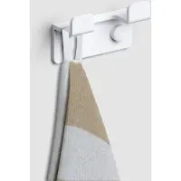 Clou Fold dubbel handdoekhaakje wit mat