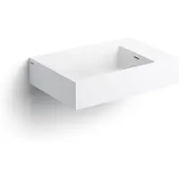 Clou Flush wastafel solid surface 60cm wit mat