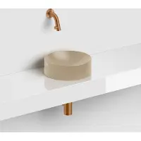Clou Vale keramische fontein 22cm zonder kraangat mosterd mat