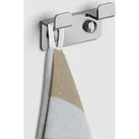 Clou Fold dubbel handdoekhaakje RVS geborsteld