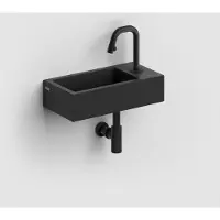 Clou Flush 3 keramische fontein 36cm met kraangat rechts zwart mat