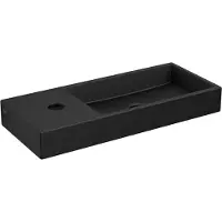 Clou Mini Wash Me keramische fontein 45cm met kraangat links zwart mat