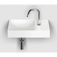 Clou Vale keramische fontein 38cm met kraangat rechts wit mat