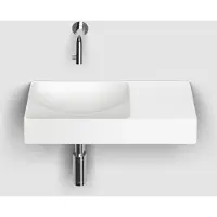 Clou Vale keramische fontein 45cm zonder kraangat rechts wit mat