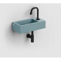 Clou Flush 3 keramische fontein 36cm met kraangat rechts blauw mat