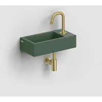 Clou Flush 3 keramische fontein 36cm met kraangat rechts groen mat