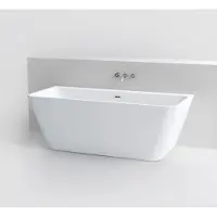 Clou InBe half vrijstaand ligbad acryl 170x75cm wit glans met stop/go plug chroom