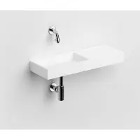 Clou Mini Wash Me fontein solid surface rechts 56cm wit mat