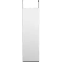 vidaXL Deurspiegel 30x100 cm glas en aluminium zwart
