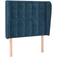 vidaXL Hoofdbord met randen 83x23x118/128 cm fluweel donkerblauw
