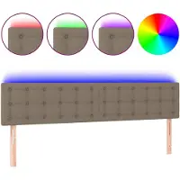 vidaXL Hoofdbord LED 160x5x78/88 cm stof taupe