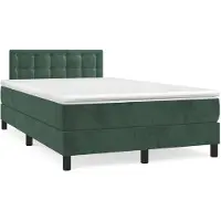 vidaXL Boxspring met matras fluweel donkergroen 120x200 cm