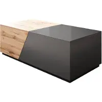 Meubella | Salontafel Antraciet Eiken 124-179x60x42 uitschuifbaar