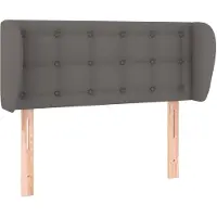 vidaXL Hoofdbord met randen 103x23x78/88 cm kunstleer grijs