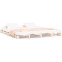 vidaXL Palletbed massief hout 180x200 cm